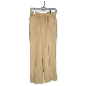 Alfred Dunner Petite Tan Straight Leg Pants w/ Elastic Waistband Size 10P